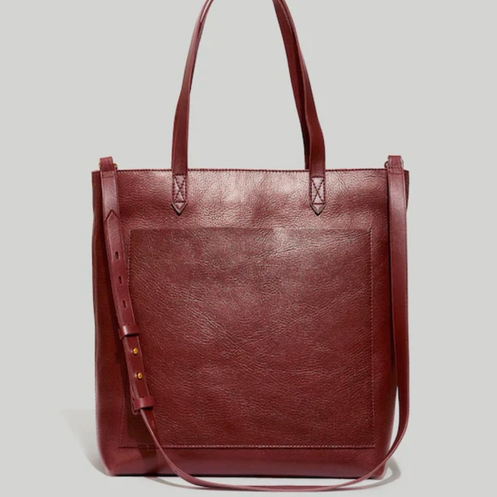 Madewell The Zip-Top Medium Transport Tote in Dark Cabernet